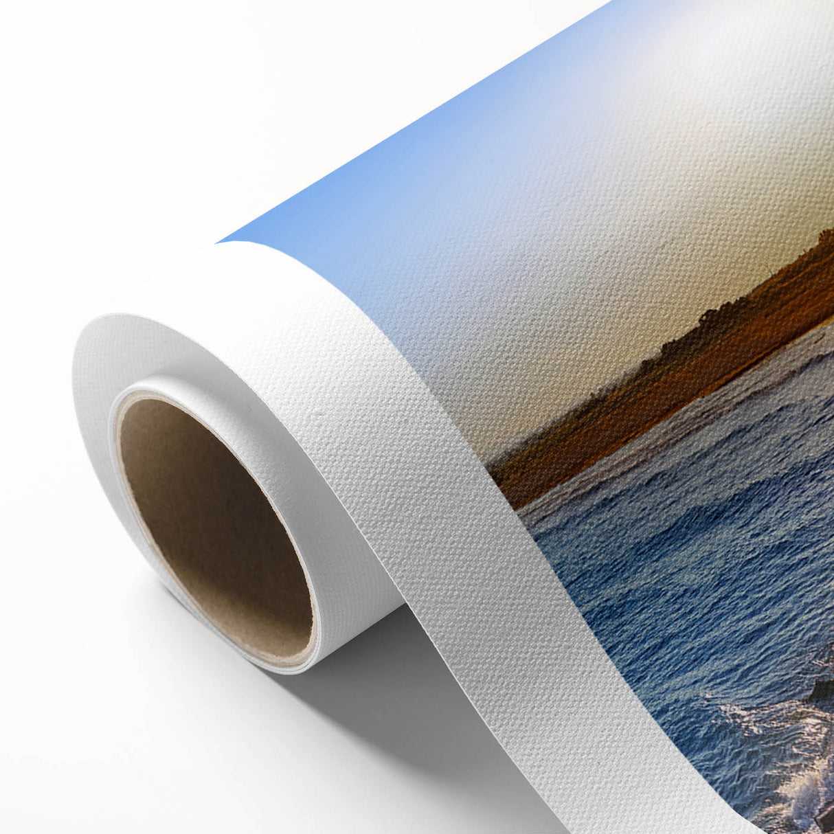 Art Deco poster of Valencia scenery in pastel shades on rolled canvas, ideal for nursery wall art.