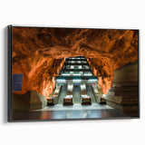 Black and white vintage poster art of Stockholm landscape on framed canvas, ideal for bedroom wall decor.