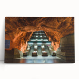 Black and white panoramic view of Stockholm on stretched canvas, ideal for kitchen wall art.