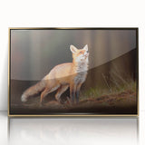 Large abstract wall art depicting a European scenery in Sweden, with muted gold and blue tones on a framed acrylic.