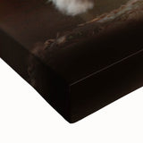 Black and white landscape art painting of a serene Swedish scenery on stretched canvas, ideal for bedroom wall decor.