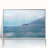 Geneva, Switzerland landscape depicted in art deco style on a white framed acrylic, featuring pastel shades.