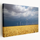 Large art print of a European scenery in muted earth tones on stretched canvas, ideal for kitchen wall decor.