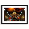 Abstract art print of the Vatican with a colorful, textured design on an extra-large black framed canvas.
