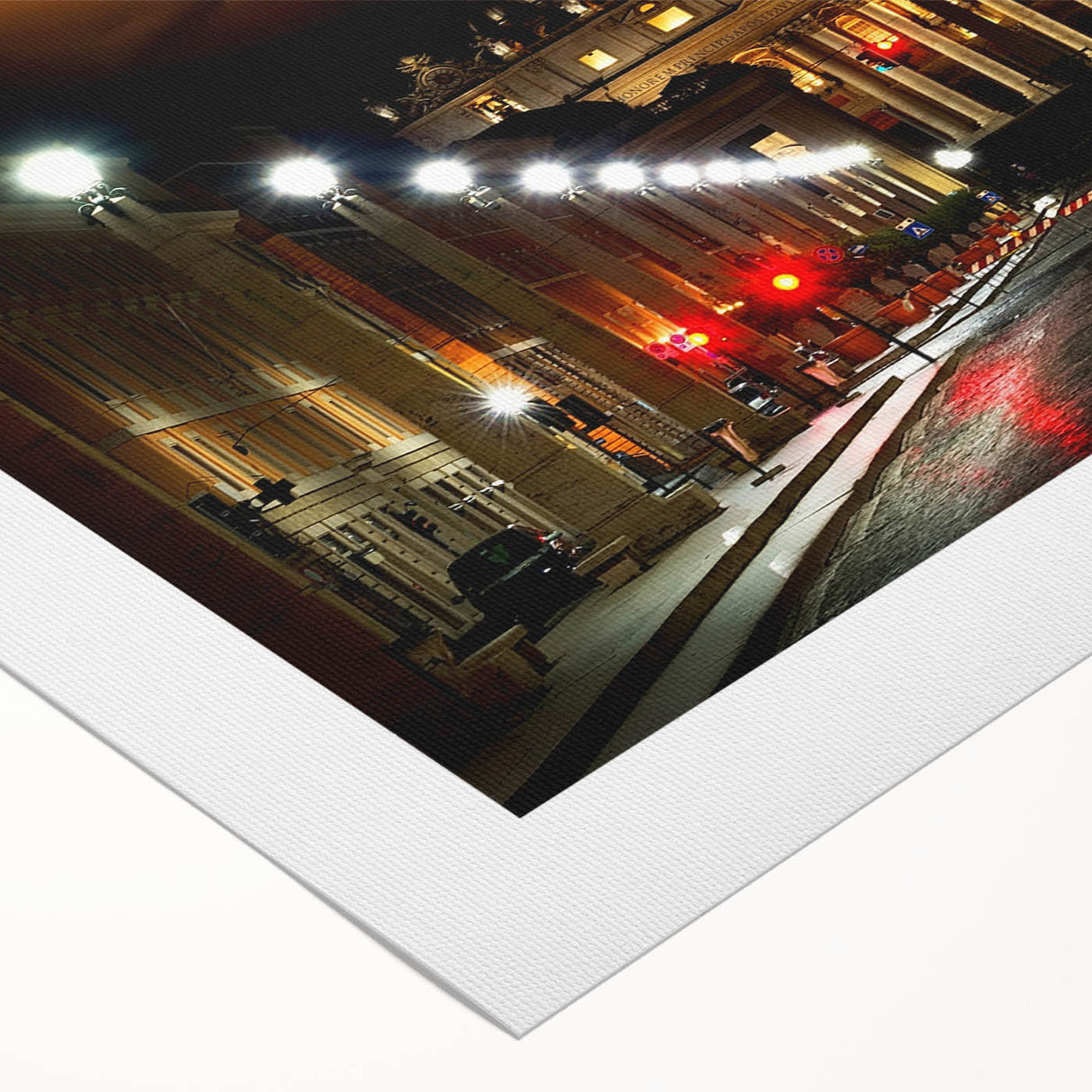 Art deco poster of the Vatican scenery in muted earth tones on rolled canvas, suitable for dining room wall art.