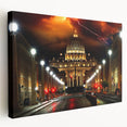 Large canvas print depicting the Vatican scenery in subdued earth tones, ideal for kitchen wall art.