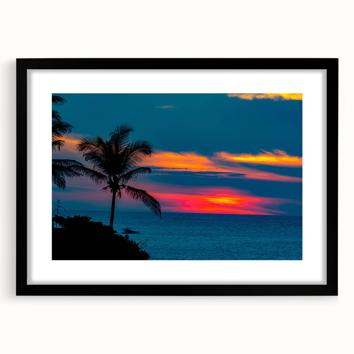 Extra large framed abstract print of Acapulco scenery with vibrant, colorful textures, ideal for living room decor.
