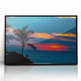 Large abstract wall art depicting a vibrant Acapulco scenery on a framed acrylic, ideal for modern living room decor.