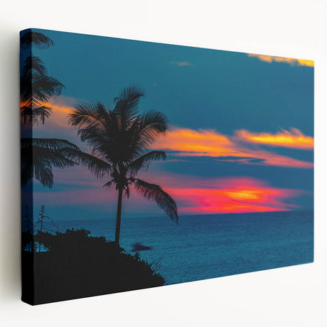 Large stretched canvas depicting the Acapulco coastline in vibrant blue and green tones, suitable for kitchen wall art.