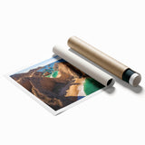 Extra large rolled print featuring a serene Baja California scenery with soft floral elements.