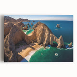 Black and white stretched canvas of Baja California scenery, suitable for kitchen wall art.