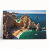 Black and white stretched canvas depicting Baja California scenery, ideal for kitchen wall art or bedroom ambiance.