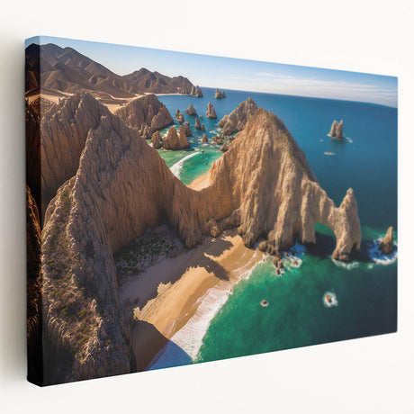 Large canvas print of Baja California scenery in vibrant earth tones, ideal for kitchen wall art.