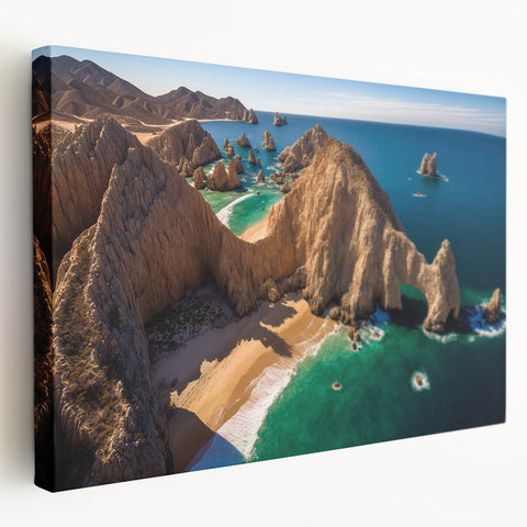 Large canvas print of Baja California scenery in vibrant earth tones, ideal for kitchen wall art.