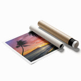 Extra large rolled print of Cancun scenery with vivid floral elements, ideal for classy bathroom or large living room decor.
