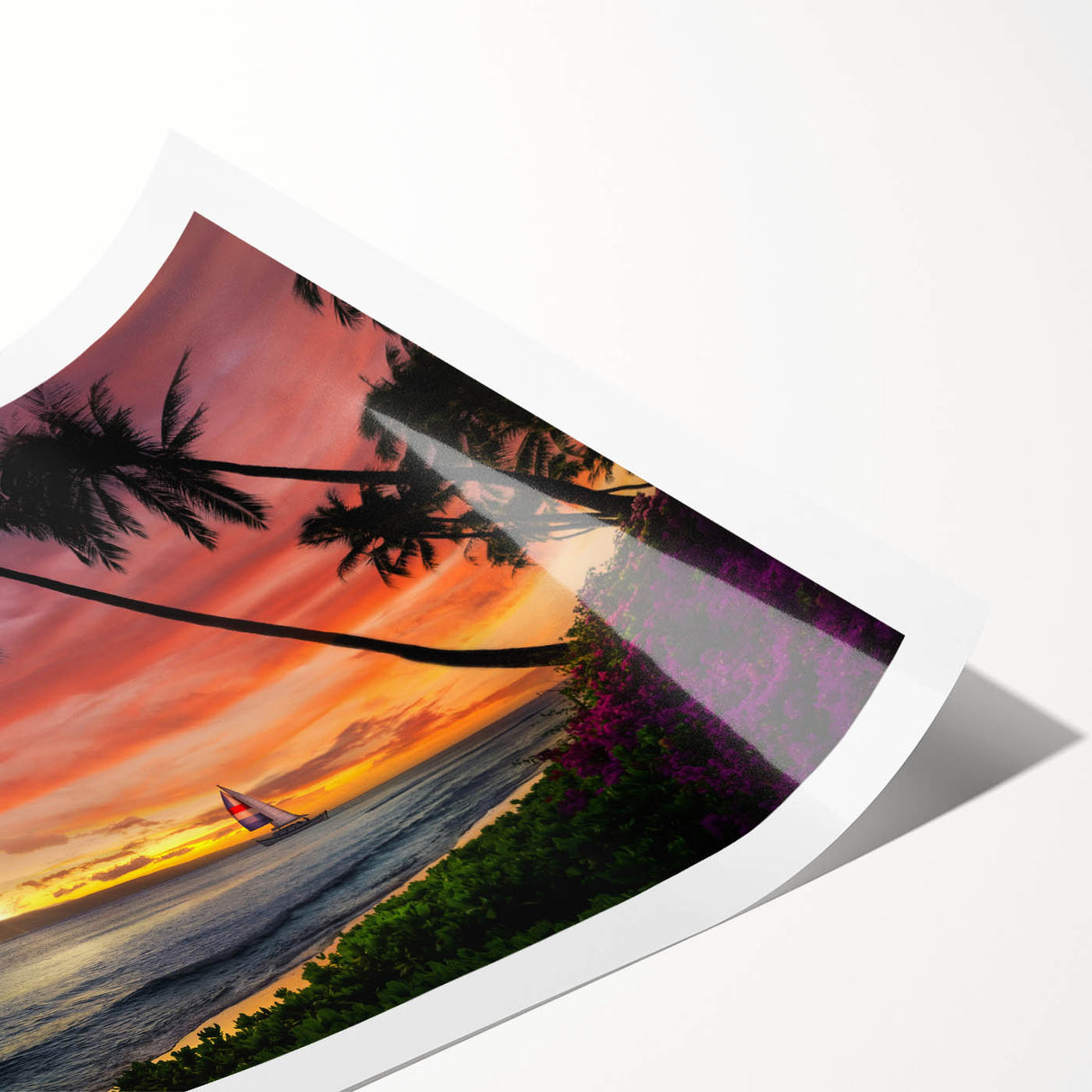 Extra large wall art featuring line art flowers in vibrant colors on a rolled print, suitable for large living room decor.