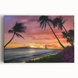 Black and white stretched canvas of Cancun scenery, ideal for kitchen wall art.