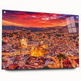 Acrylic print of a colorful Guanajuato cityscape, ideal for bedroom or dining room decor.