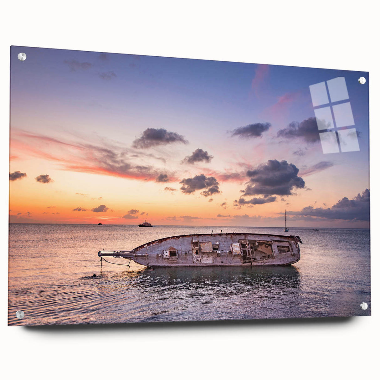 Large abstract wall art depicting a vibrant Oaxaca, Mexico scenery on acrylic glass, ideal for dining room decor.