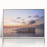 Acrylic print of Oaxaca, Mexico scenery in art deco style with white frame, suitable for modern nursery decor.