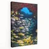 Stretched canvas art featuring a vibrant scene of Quintana Roo, Mexico, ideal for kitchen wall art.