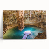 Black and white stretched canvas of Yucatan scenery, ideal for kitchen wall art or bedroom ambiance.