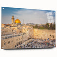Acrylic print of Jerusalem scenery in muted earth tones, ideal for dining room art.