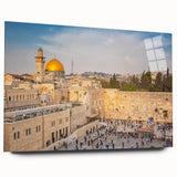 Acrylic print of Jerusalem landscape in muted earth tones, suitable for bedroom or dining room decor.