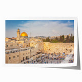 Extra large rolled print of Jerusalem scenery in muted earth tones, ideal for art wall dining room.