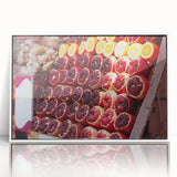 Acrylic print of Tel Aviv skyline in art deco style with pastel shades, ideal for modern nursery wall art.