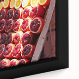 Extra large framed canvas depicting a textured, colorful Tel Aviv cityscape in predominantly black tones.