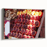 Framed canvas landscape art painting of Tel Aviv with colorful and vintage poster style.