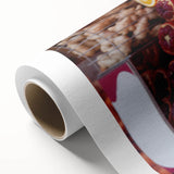 Art deco poster of Tel Aviv skyline in muted blue tones on rolled canvas, ideal for nursery wall art.