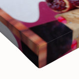 Large art featuring a black and white landscape painting of Tel Aviv on stretched canvas, suitable for bedroom decor.