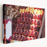 Large canvas print of Tel Aviv skyline in muted earth tones, ideal for kitchen wall art.