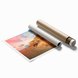 Extra large rolled print featuring a Middle Eastern scenery with vibrant floral elements, ideal for classy bathroom wall art.