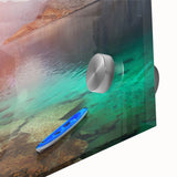 Large abstract wall art depicting a Middle Eastern Oman scenery in acrylic glass, ideal for dining room ambiance.