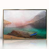 Large art print of a Middle Eastern Oman scenery in gold tones on a framed acrylic, suitable for modern art wall decor.