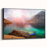 Black and white framed canvas depicting a vintage landscape of Oman, ideal for bedroom wall art.