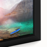 Extra large framed canvas of a textured Middle Eastern scenery in black with colorful accents, ideal for living room decor.