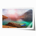 Extra large rolled print of a Middle Eastern Oman landscape with soft pastel shades, ideal for art wall dining room.