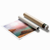 Extra large rolled print depicting a Middle Eastern scenery in muted earth tones, ideal for classy bathroom wall art.