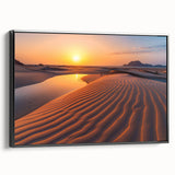 Black and white framed canvas of a Saudi Arabian landscape, ideal for bedroom wall decor.
