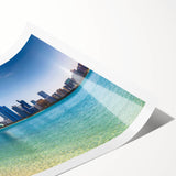 Extra large rolled print featuring line art flowers in soft pastel shades, ideal for large living room wall art.