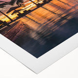 Art deco poster featuring a serene Fiji beach scene on rolled canvas, ideal for dining room wall art.