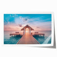 Extra large rolled print of a scenic view of Bora Bora with vibrant ocean and sky hues, ideal for art wall dining room.