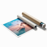 Extra large rolled print depicting the serene Bora Bora landscape with vibrant blues and greens.