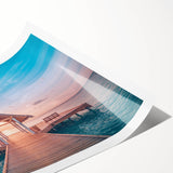 Extra large rolled print of line art flowers in soft pastel shades, ideal for large living room wall art.