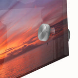 Large abstract wall art depicting Tahiti's oceanic scenery in blue and green tones on acrylic glass.