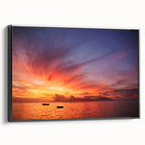 Black and white landscape art painting of Tahiti on framed canvas, ideal for bedroom decor.